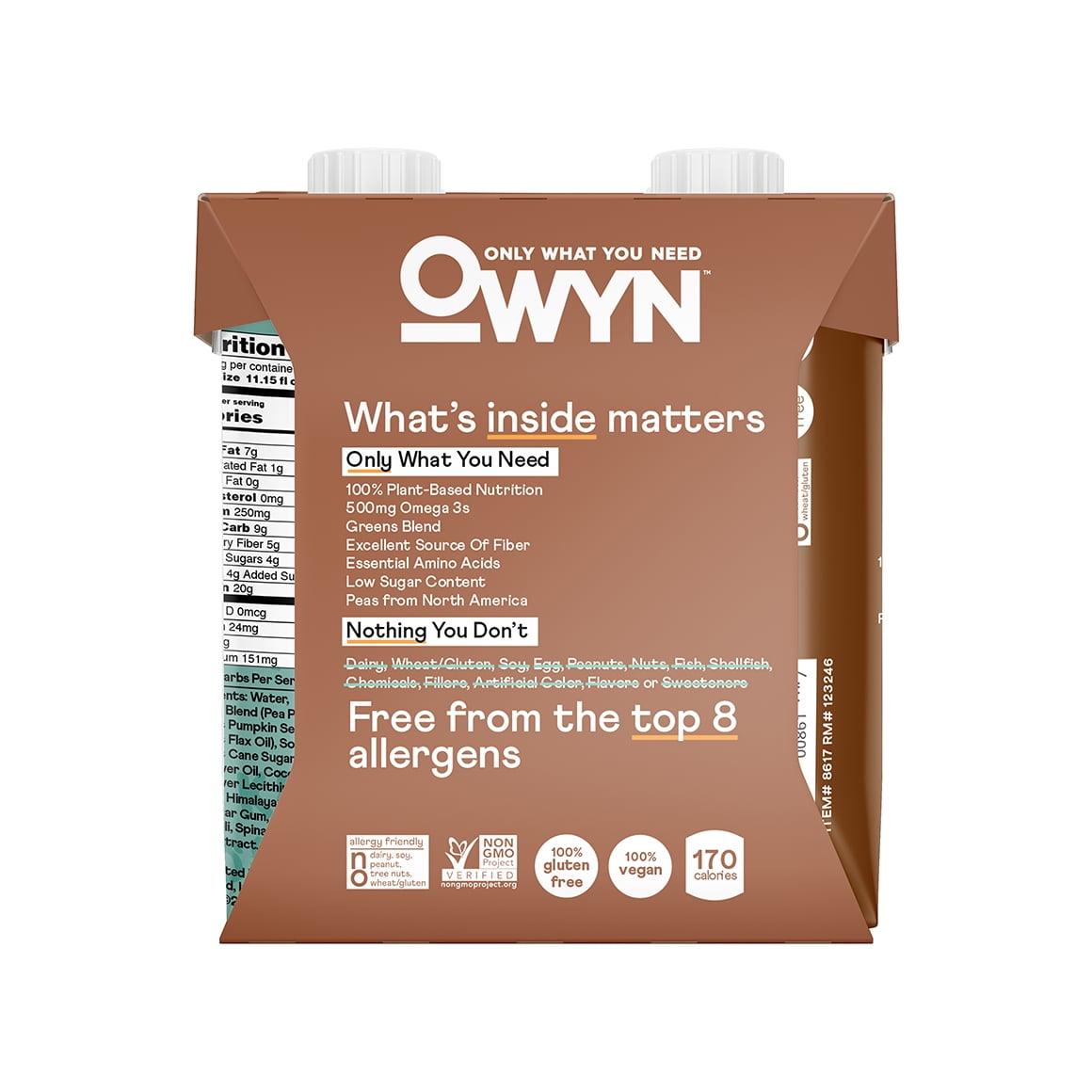 OWYN DARK CHOCOLATE PROTEIN SHAKE 4 CT - 20G, VEGAN, GLUTEN-FREE