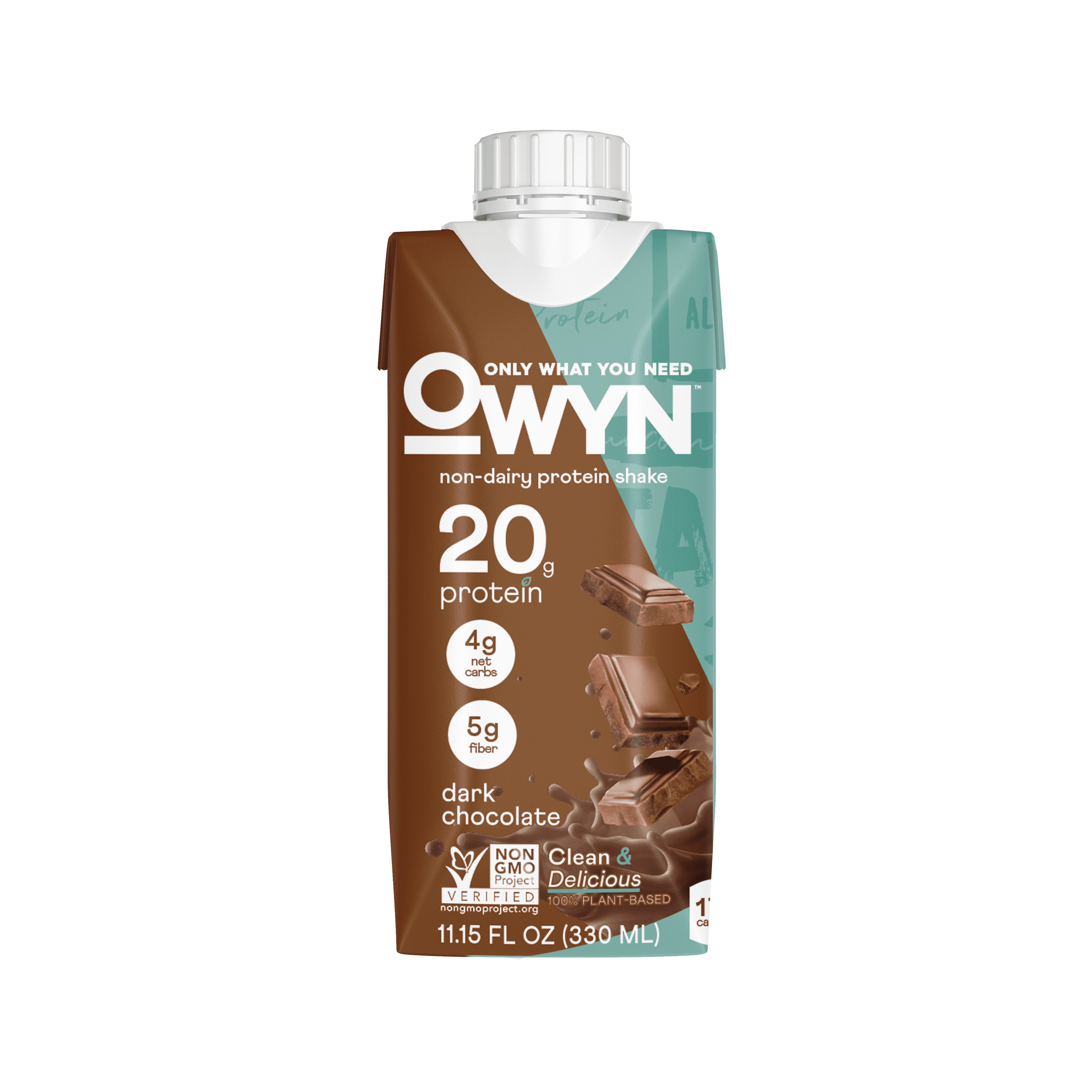 OWYN DARK CHOCOLATE PROTEIN SHAKE 4 CT - 20G, VEGAN, GLUTEN-FREE