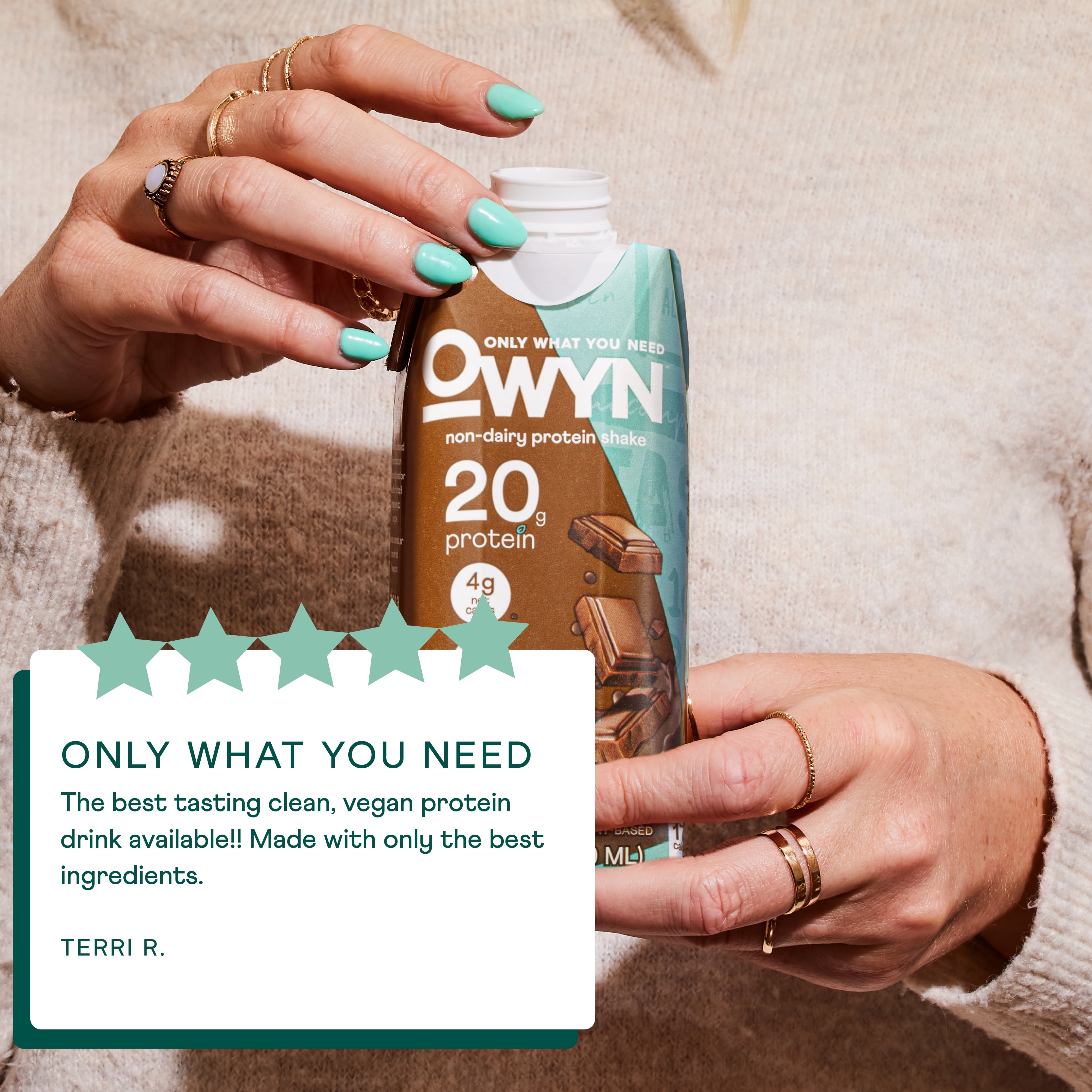 OWYN DARK CHOCOLATE PROTEIN SHAKE 4 CT - 20G, VEGAN, GLUTEN-FREE