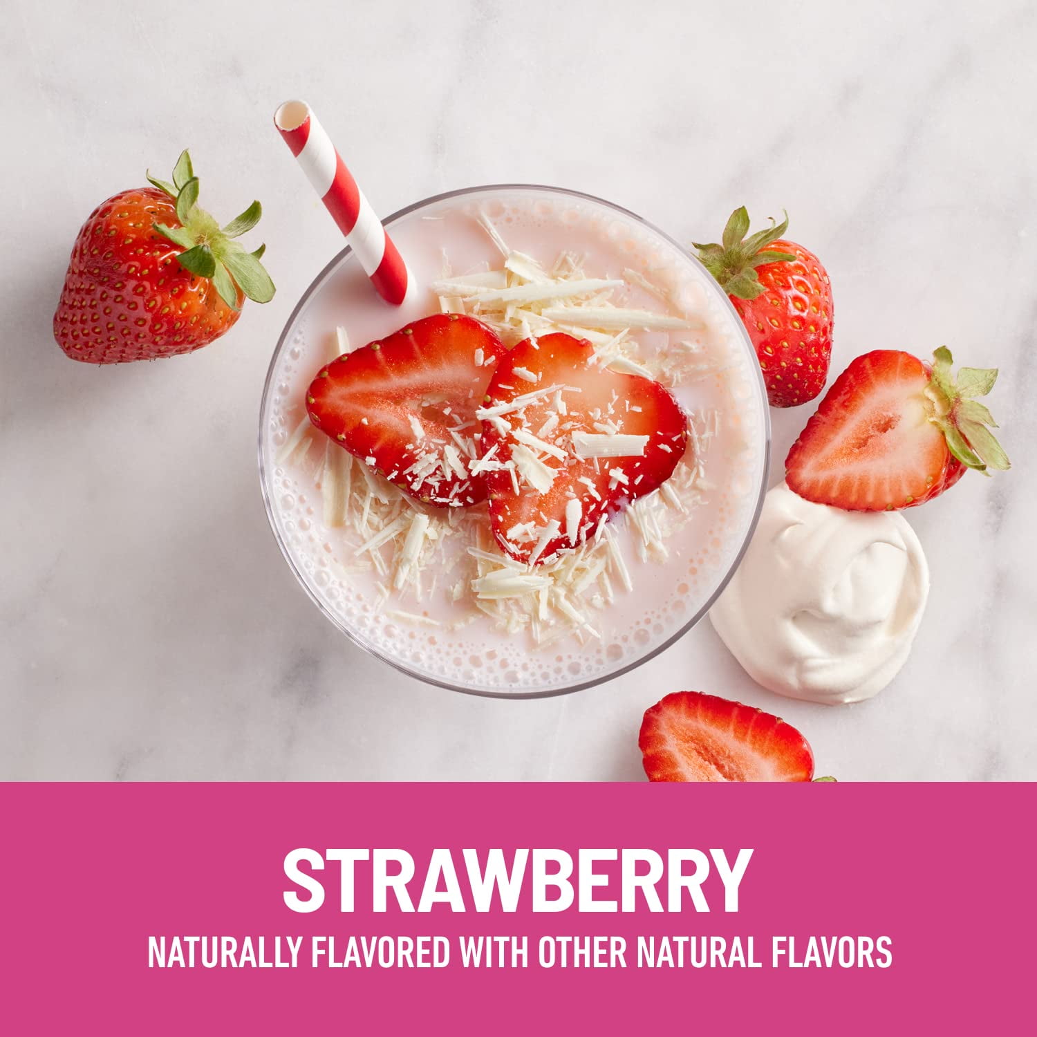 Strawberry Protein Shake, 20g Protein, Meal Replacement Drink, High Protein Low Carb & Sugar, 24 Vitamins & Minerals, 12 Pack