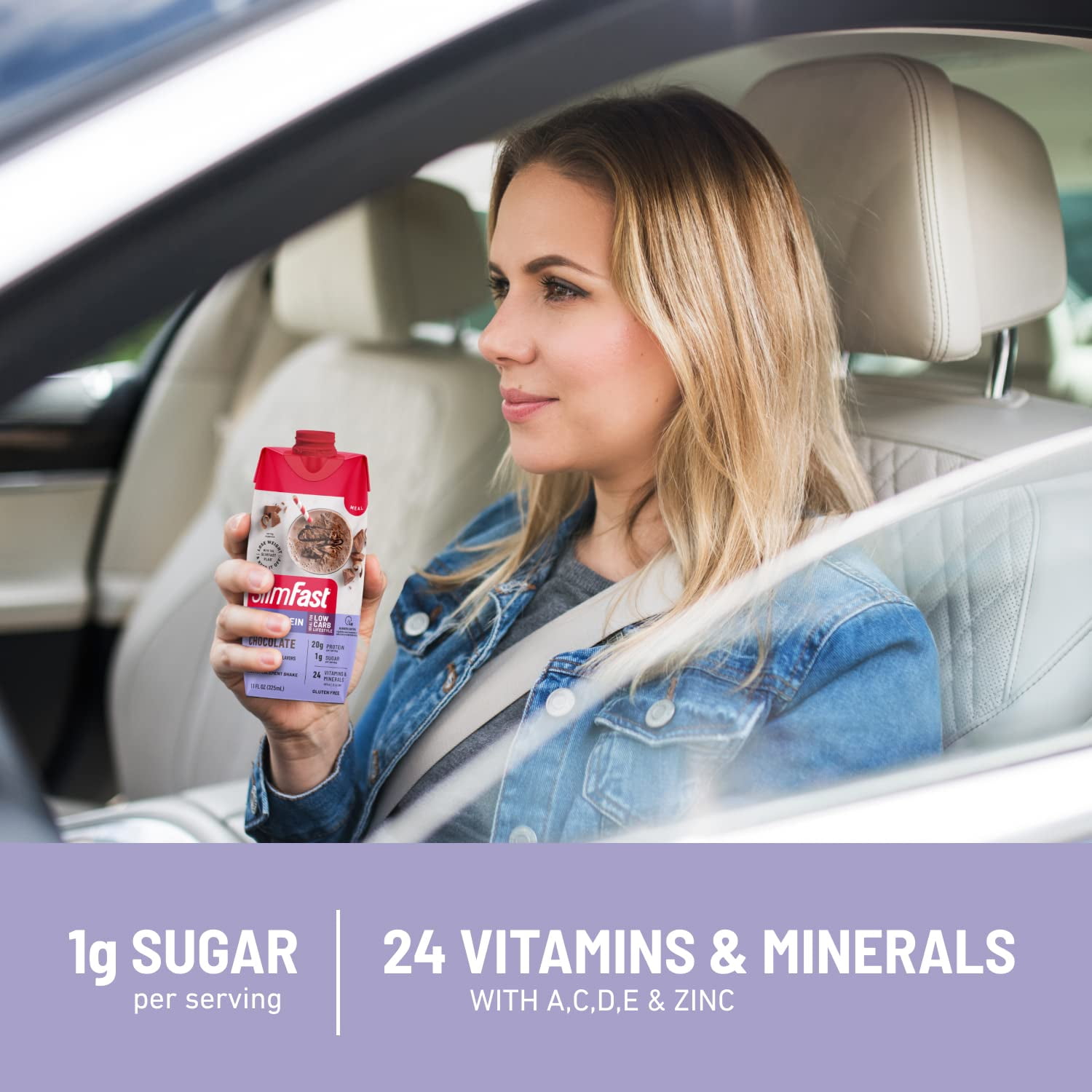 Strawberry Protein Shake, 20g Protein, Meal Replacement Drink, High Protein Low Carb & Sugar, 24 Vitamins & Minerals, 12 Pack