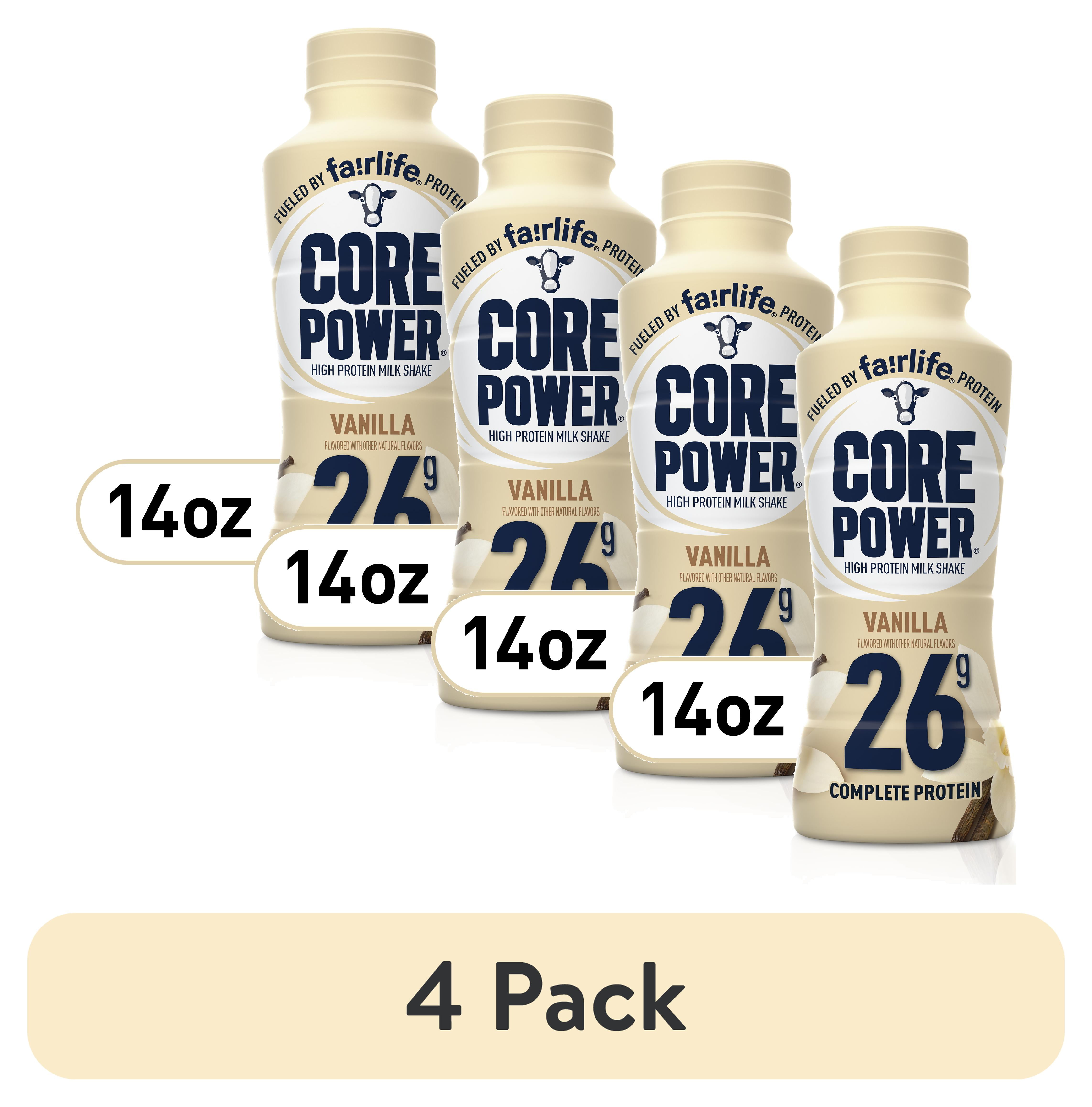 CORE POWER FAIRLIFE MILK VANILLA PROTEIN SHAKE, 4-PACK - 26G PROTEIN, 14 FL OZ
