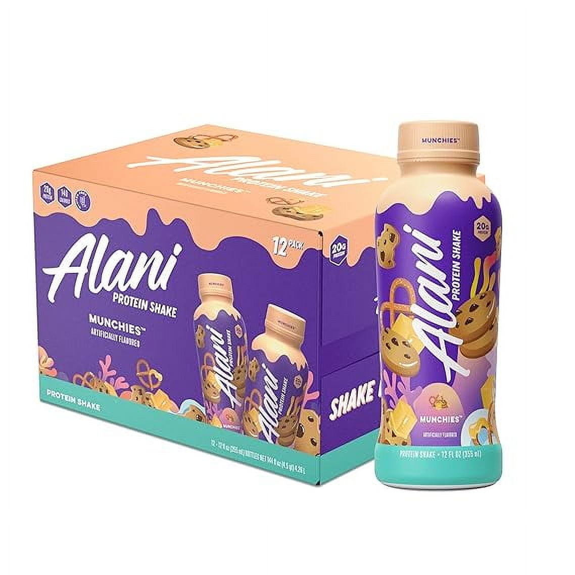 Alani Nu Protein Shake Munchies Flavor - Ready-to-Drink, Gluten-Free, 140 Calories, 20g Protein - 12 Pack