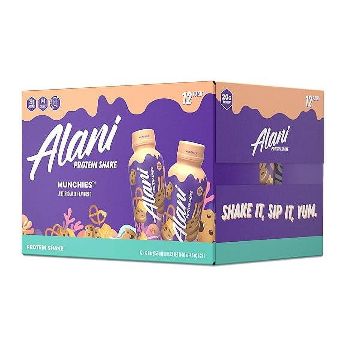 Alani Nu Protein Shake Munchies Flavor - Ready-to-Drink, Gluten-Free, 140 Calories, 20g Protein - 12 Pack