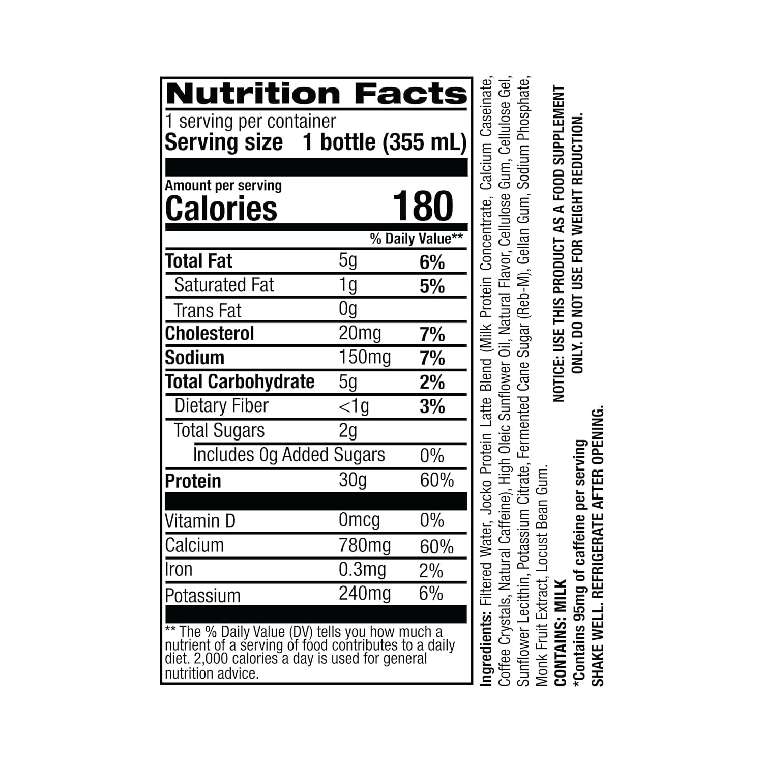 Jocko Mölk Grass Fed Protein Shake - Sweet Cream Coffee, 30g, 12 FL Oz (Pack of 12)