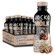 Jocko Mölk Grass Fed Protein Shake - Sweet Cream Coffee, 30g, 12 FL Oz (Pack of 12)