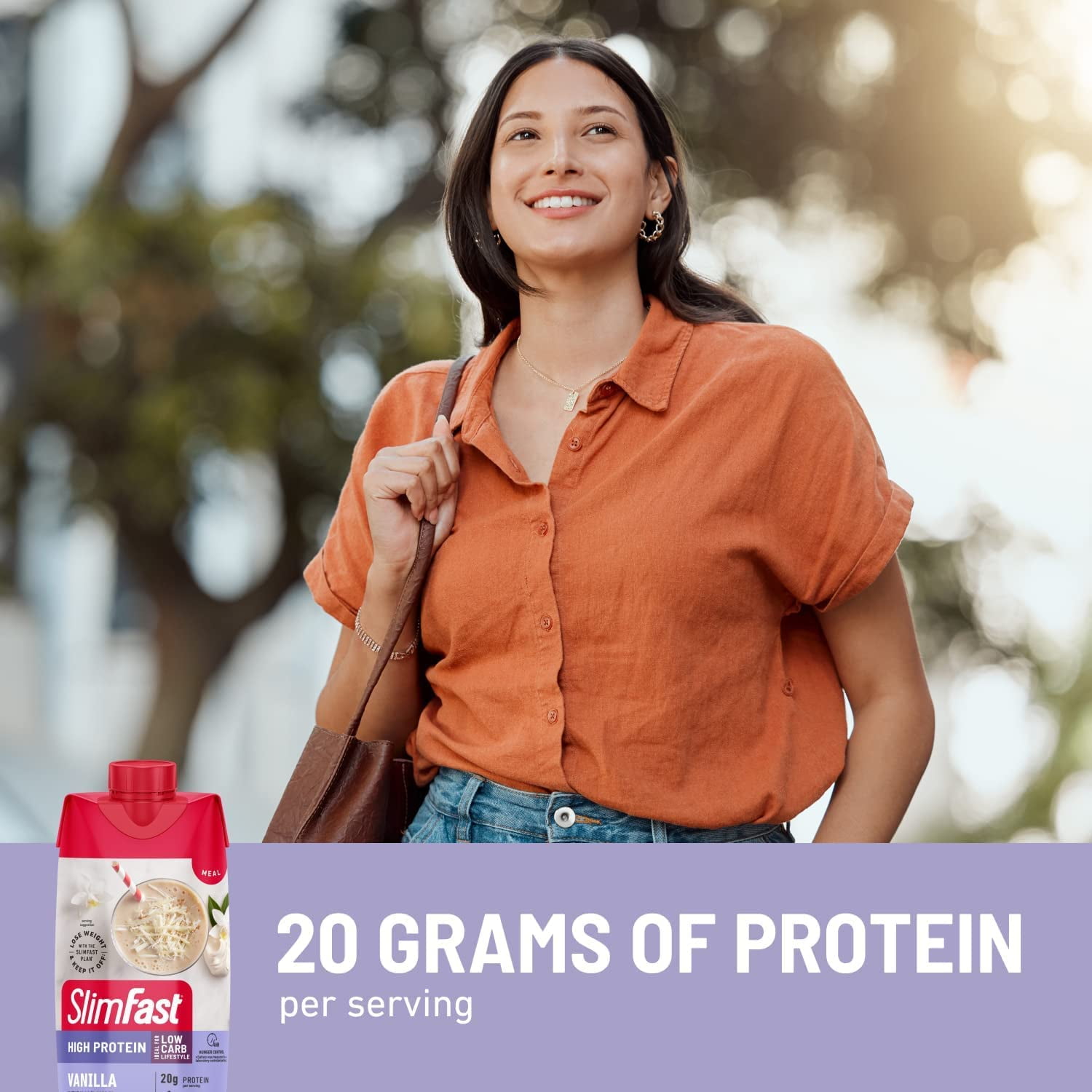SlimFast Protein Shake - 20g Protein, Meal Replacement Drink with Low Carb, Low Sugar, 24 Vitamins & Minerals - 12 Count