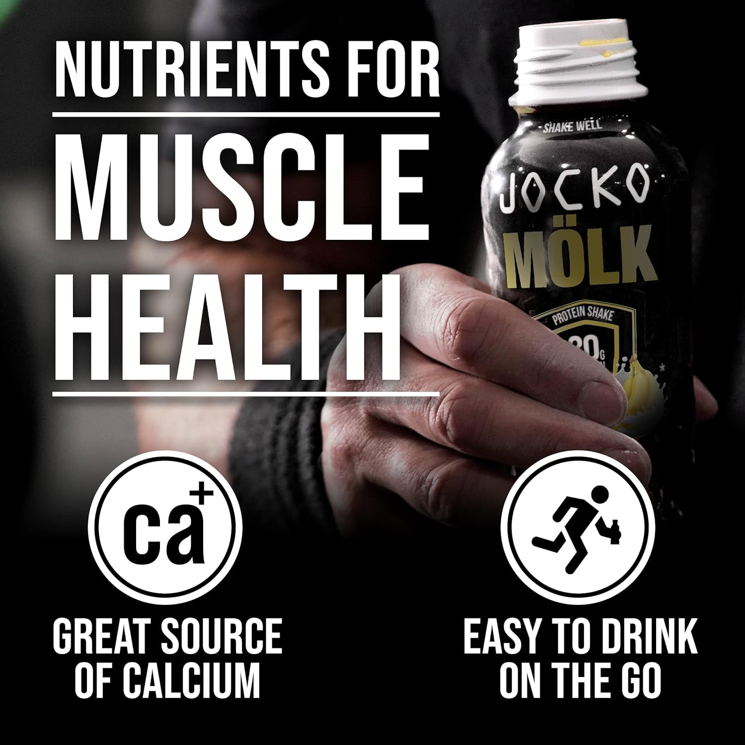Jocko Mölk Grass Fed Protein Shakes - Banana Cream, 30g, Ready to Drink - 12 FL Oz x 12 Pack