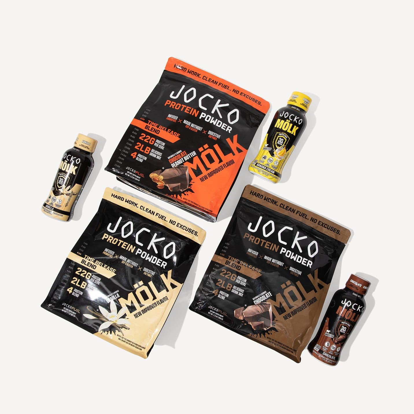 Jocko Mölk Grass Fed Protein Shakes - Banana Cream, 30g, Ready to Drink - 12 FL Oz x 12 Pack