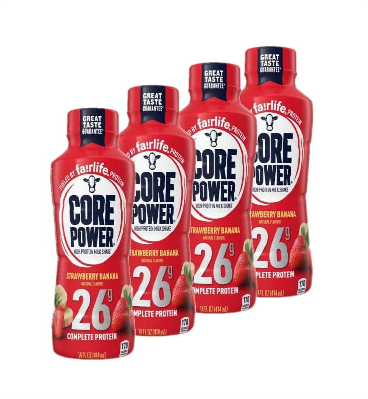 CORE POWER STRAWBERRY BANANA PROTEIN SHAKE - 4 PACK, 14 FL OZ