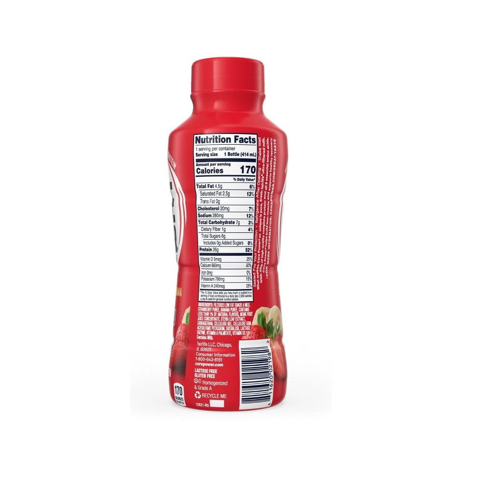 CORE POWER STRAWBERRY BANANA PROTEIN SHAKE - 4 PACK, 14 FL OZ