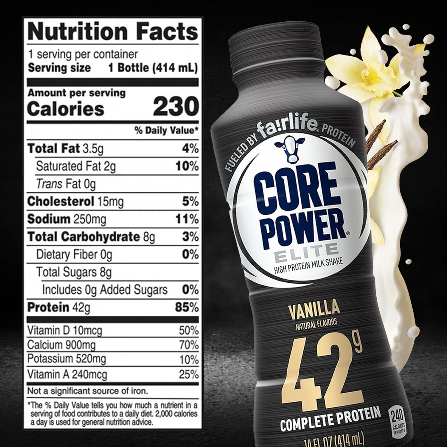 Failrlife Vanilla High Protein Shakes 42g 14oz x 6 Bottles in Award Box Packaging
