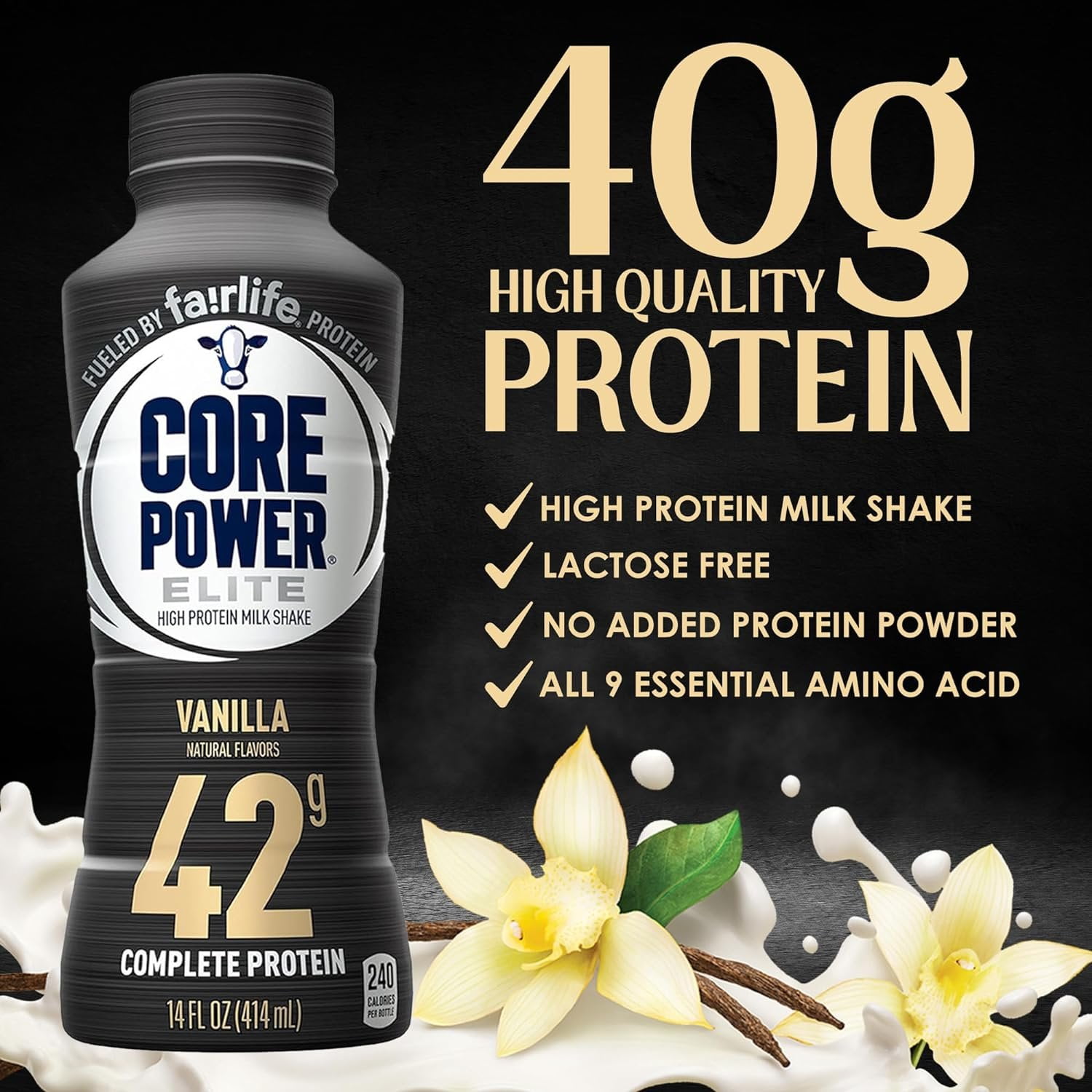 Failrlife Vanilla High Protein Shakes 42g 14oz x 6 Bottles in Award Box Packaging