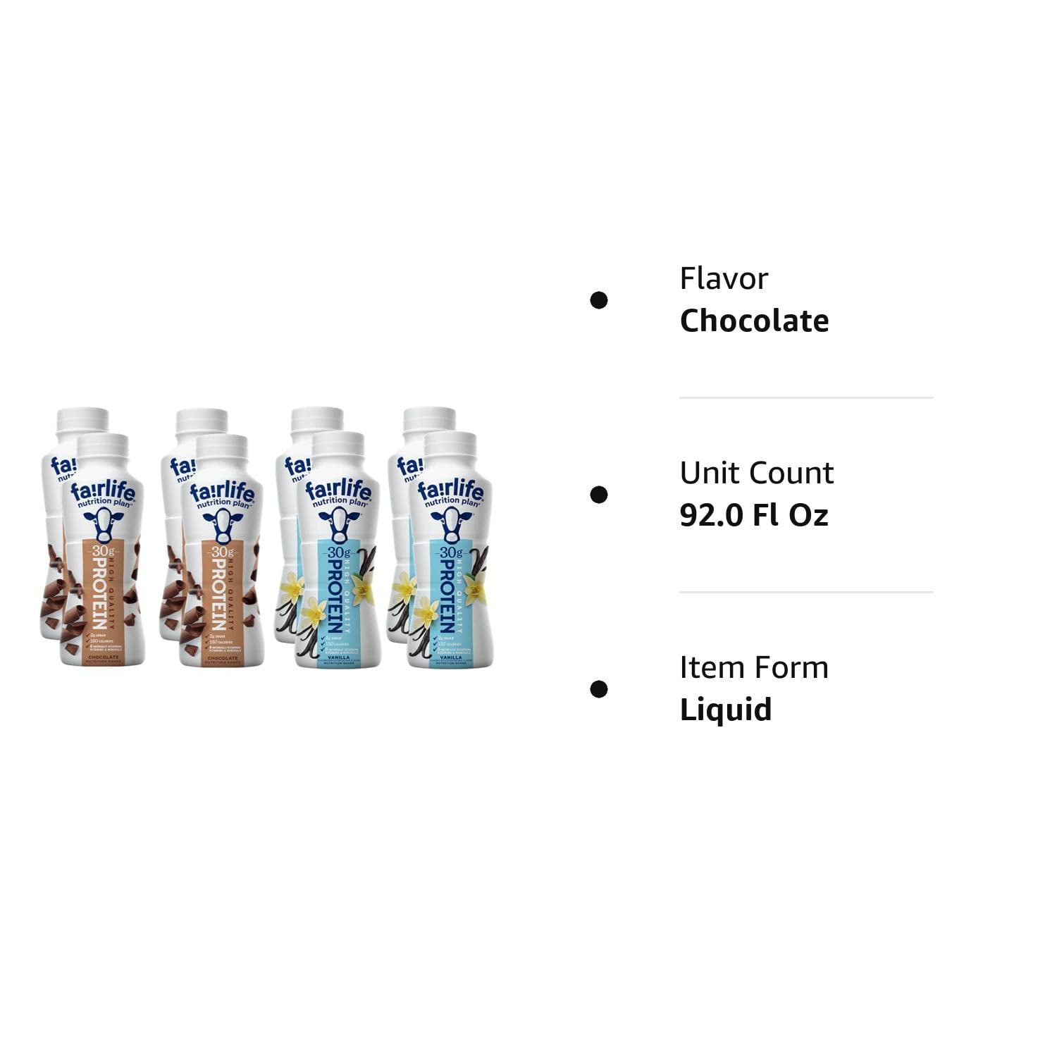 Fairlife Nutrition Plan Protein Shake Sampler Pack - 30g Protein (8 Pack, 11.5 fl. oz