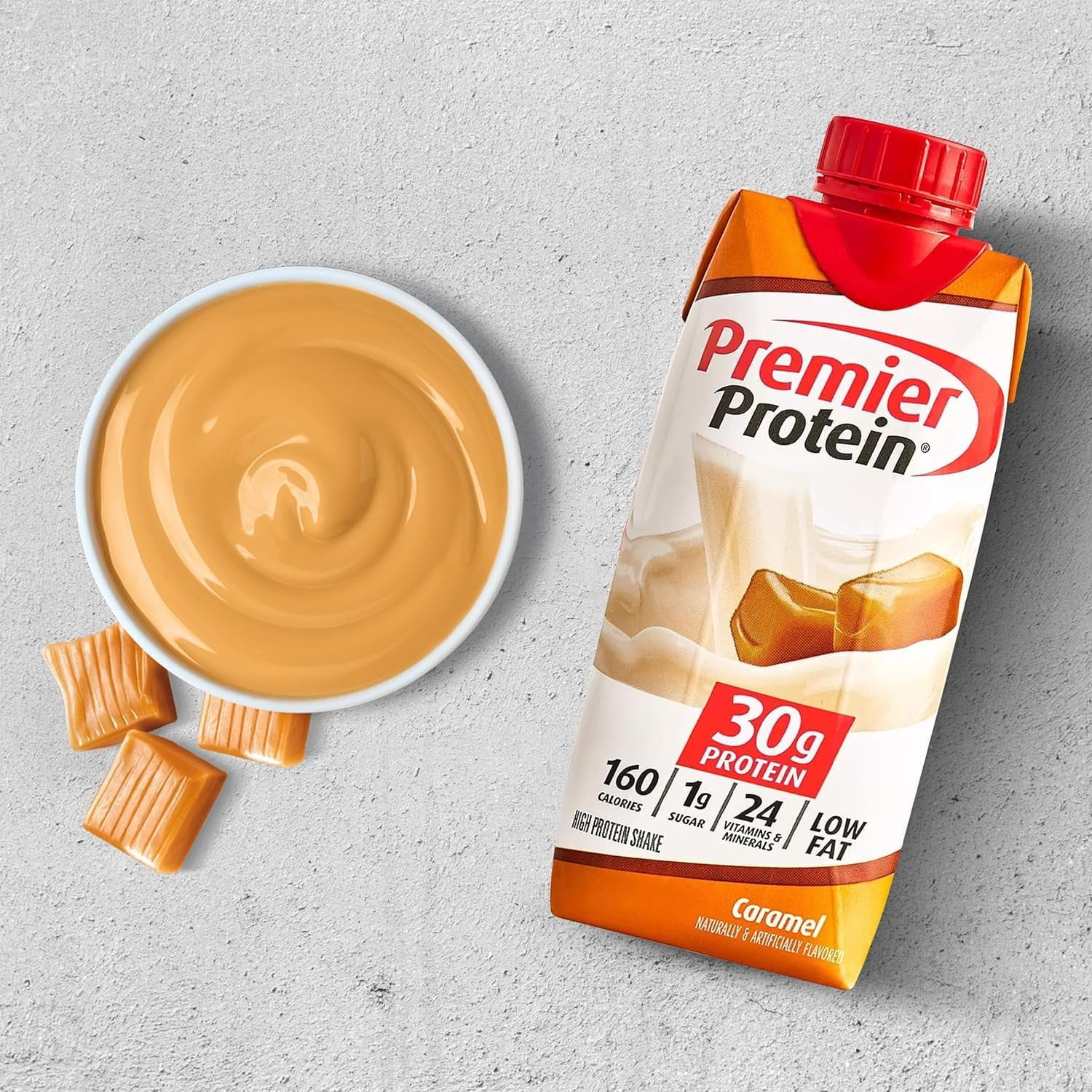 THE AWARD BOX PREMIER PROTEIN CARAMEL HIGH PROTEIN SHAKES - 10 BOTTLES, 11 FL OZ EACH