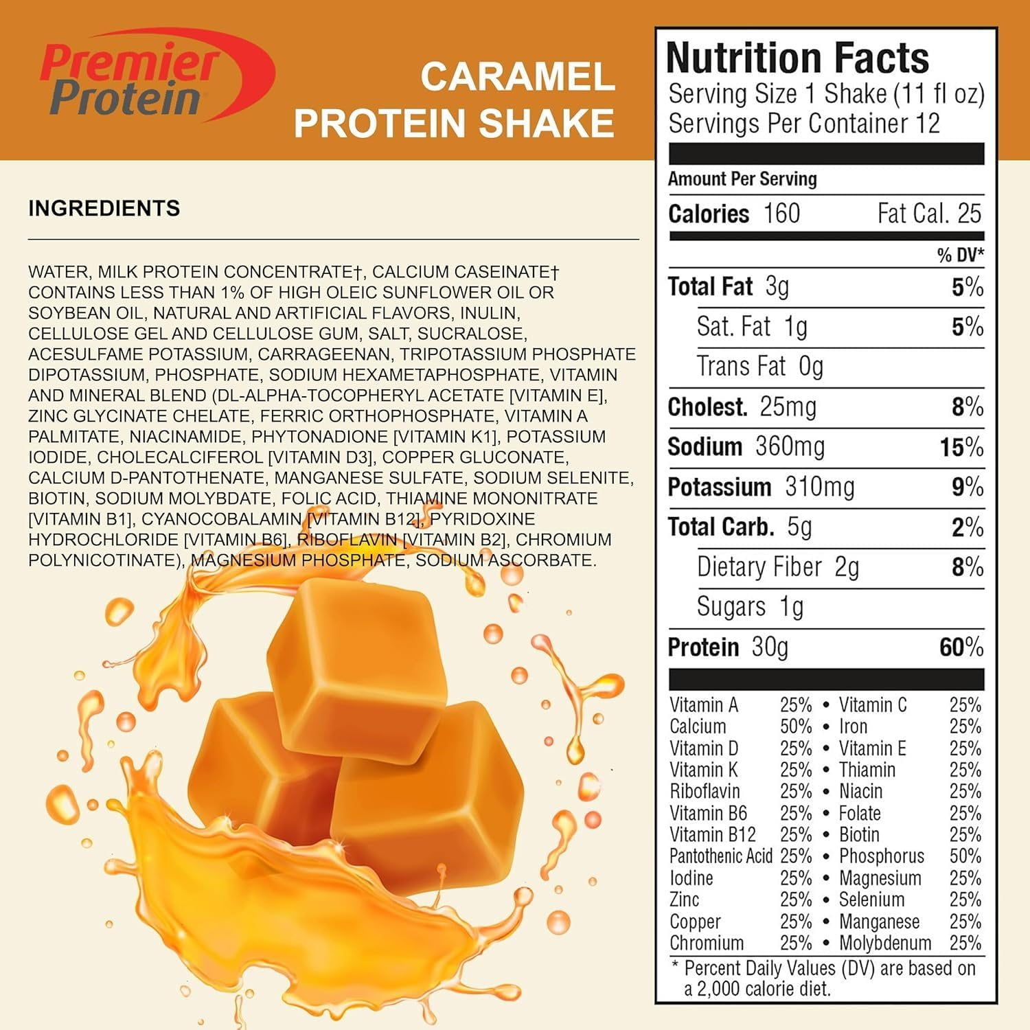 THE AWARD BOX PREMIER PROTEIN CARAMEL HIGH PROTEIN SHAKES - 10 BOTTLES, 11 FL OZ EACH