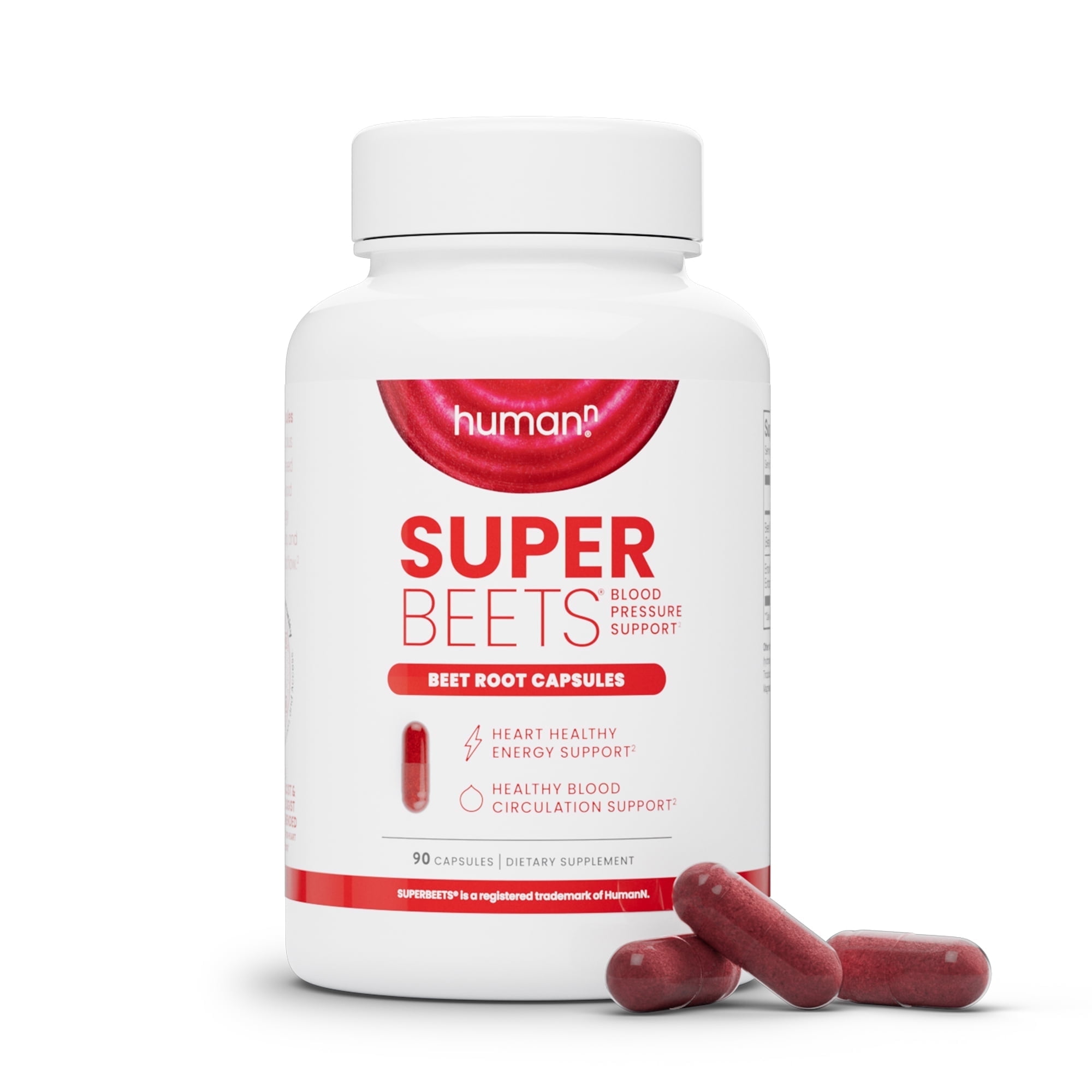 Humann SuperBeets Beet Root Capsules - Promote Healthy Blood Pressure - 90 Caps