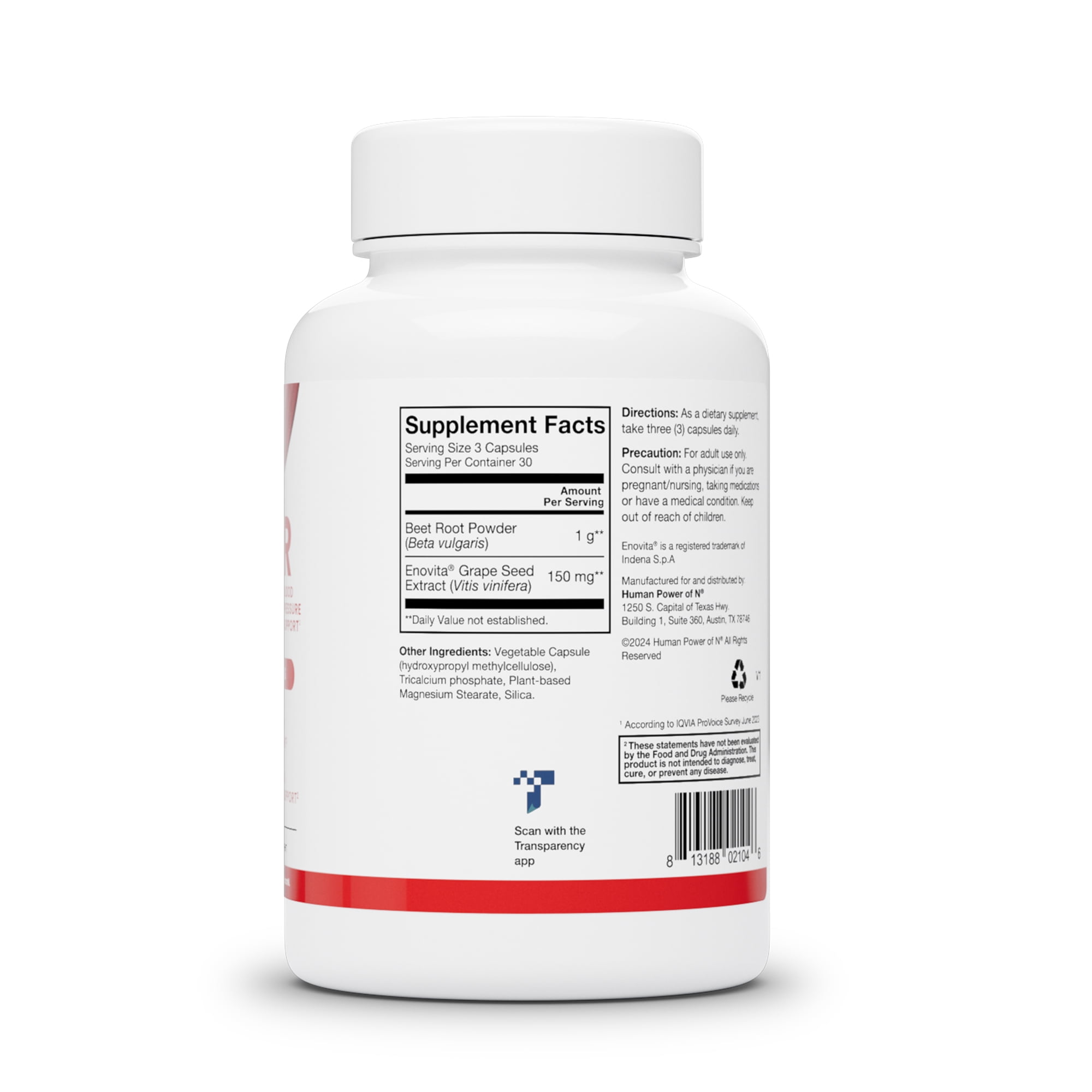 Humann SuperBeets Beet Root Capsules - Promote Healthy Blood Pressure - 90 Caps