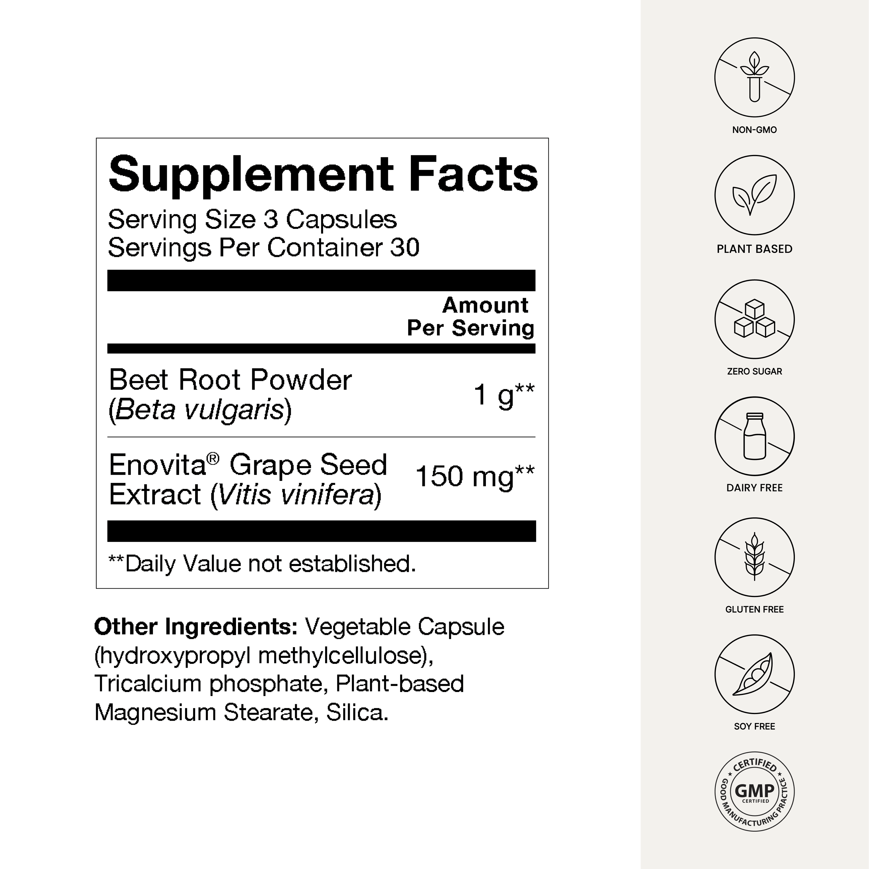 Humann SuperBeets Beet Root Capsules - Promote Healthy Blood Pressure - 90 Caps
