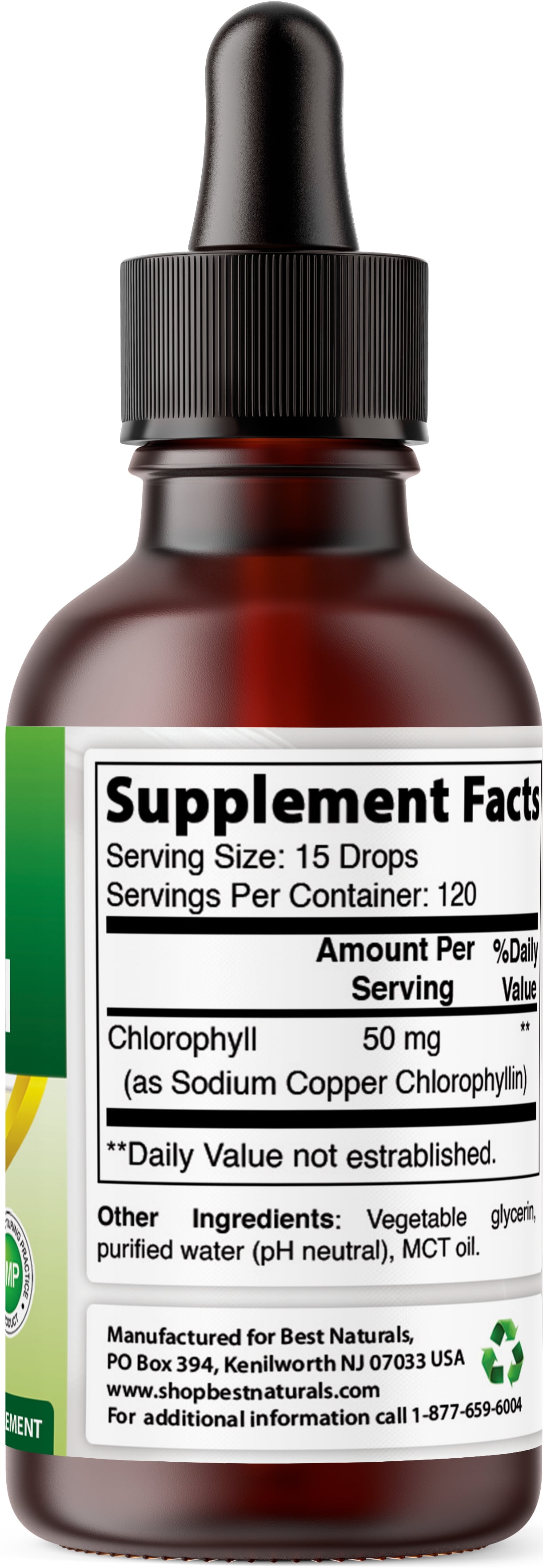 LIQUID CHLOROPHYLL DROPS | 50MG PER SERVING | 120 SERVINGS | 2 FL OZ | SUPPORTS ENERGY, IMMUNE SYSTEM