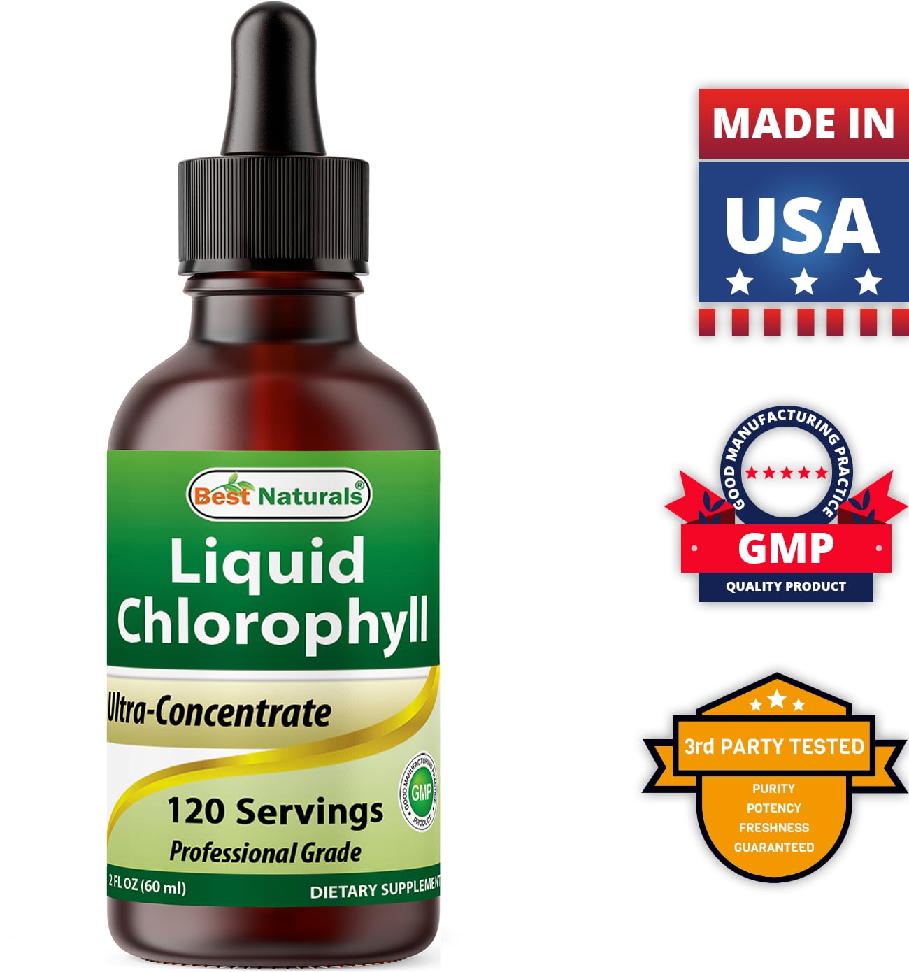 LIQUID CHLOROPHYLL DROPS | 50MG PER SERVING | 120 SERVINGS | 2 FL OZ | SUPPORTS ENERGY, IMMUNE SYSTEM