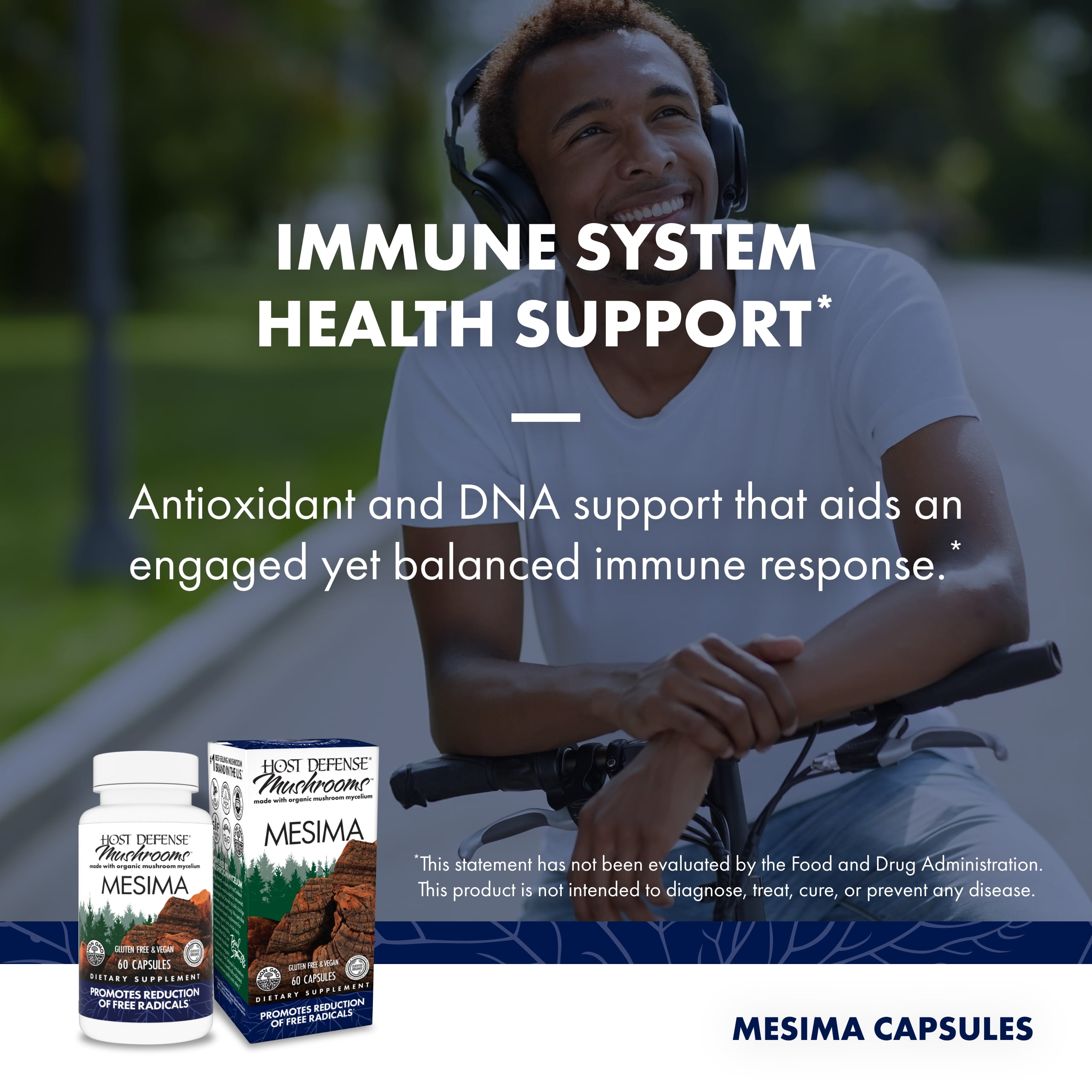 HOST DEFENSE MESIMA CAPSULES - 60 CAPSULES, 30 SERVINGS