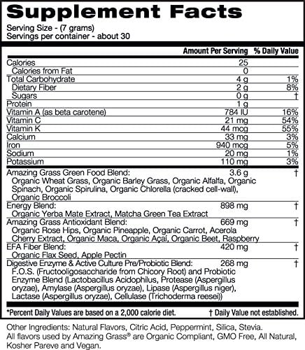 Amazing Grass Greens Blend Superfood Energy Powder Lemon-Lime - 7.4oz