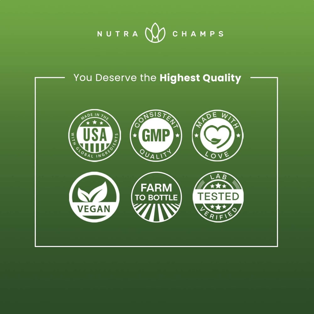 NutraChamps Super Greens Powder with Wheat Grass, Spirulina, & More | Antioxidant Blend
