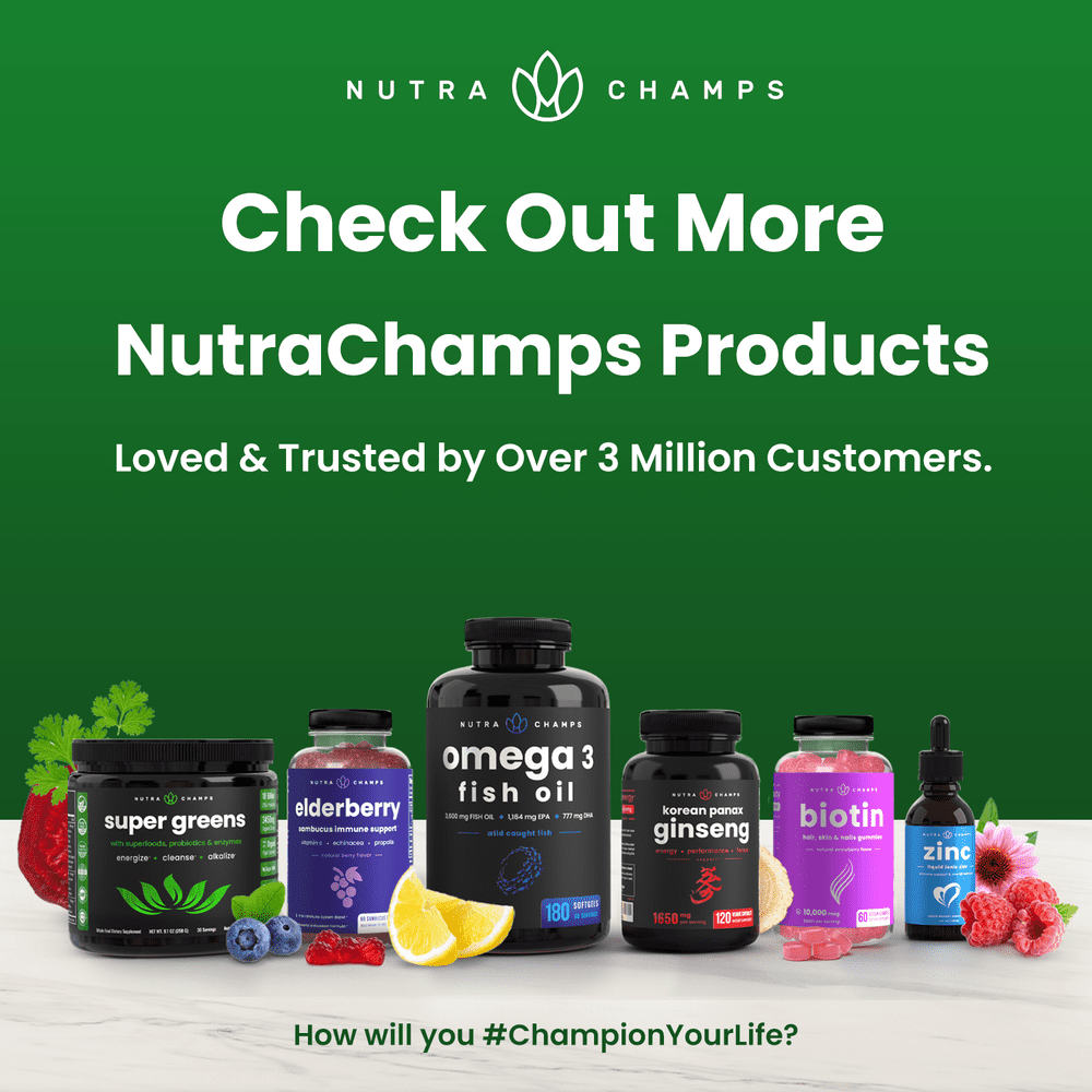 NutraChamps Super Greens Powder with Wheat Grass, Spirulina, & More | Antioxidant Blend