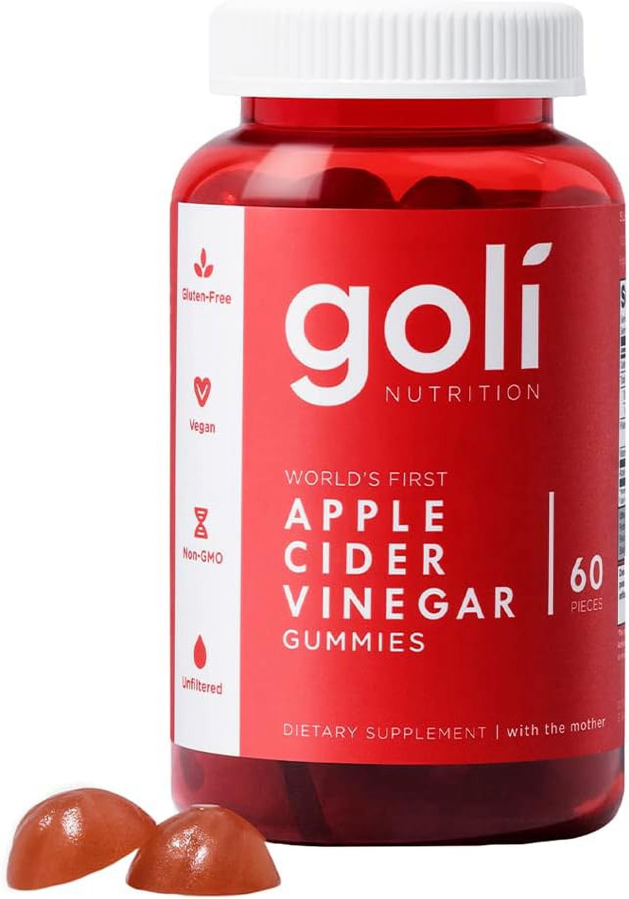 Goli Nutrition Apple Cider Vinegar Gummies (3-Pack), 60 CT