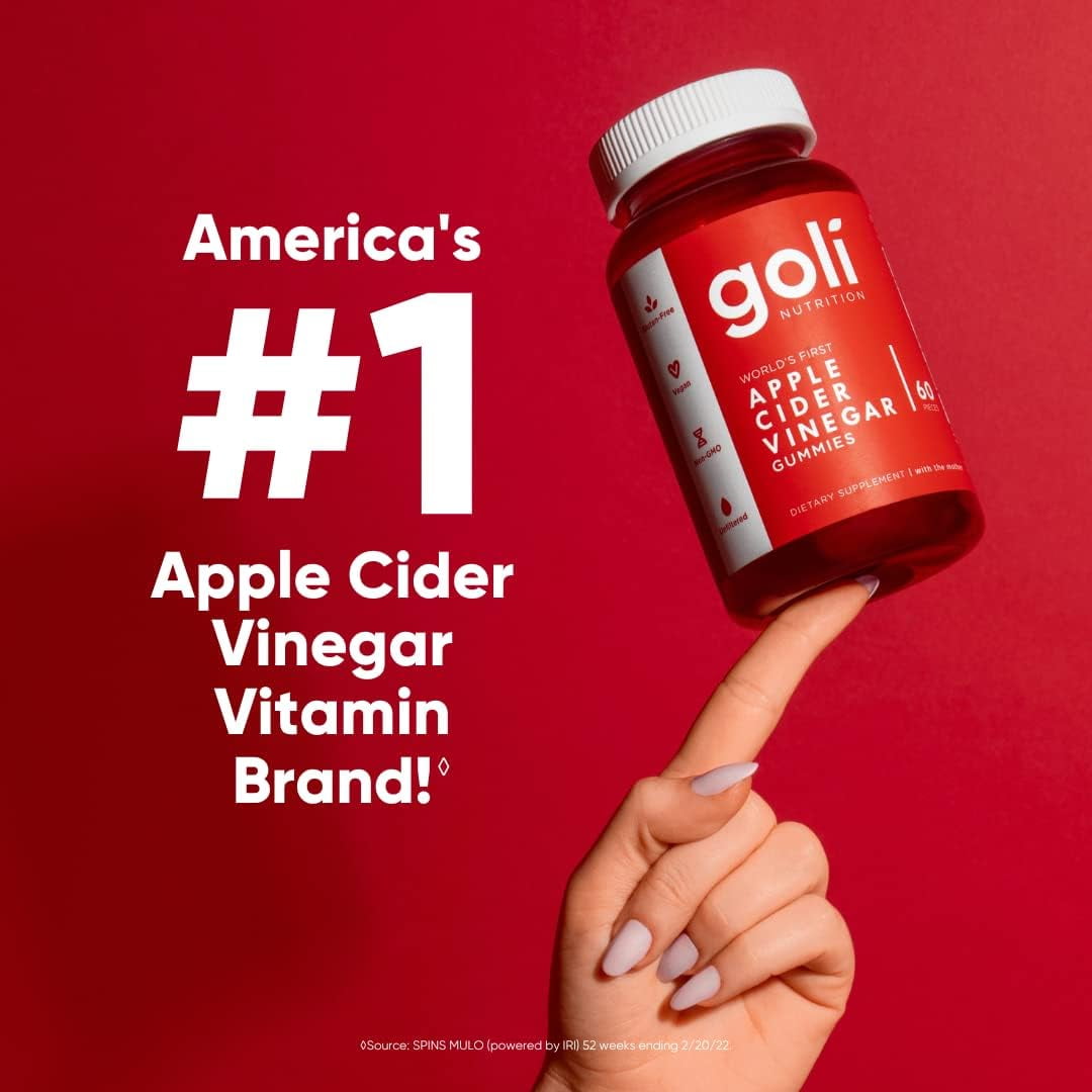 Goli Nutrition Apple Cider Vinegar Gummies (3-Pack), 60 CT