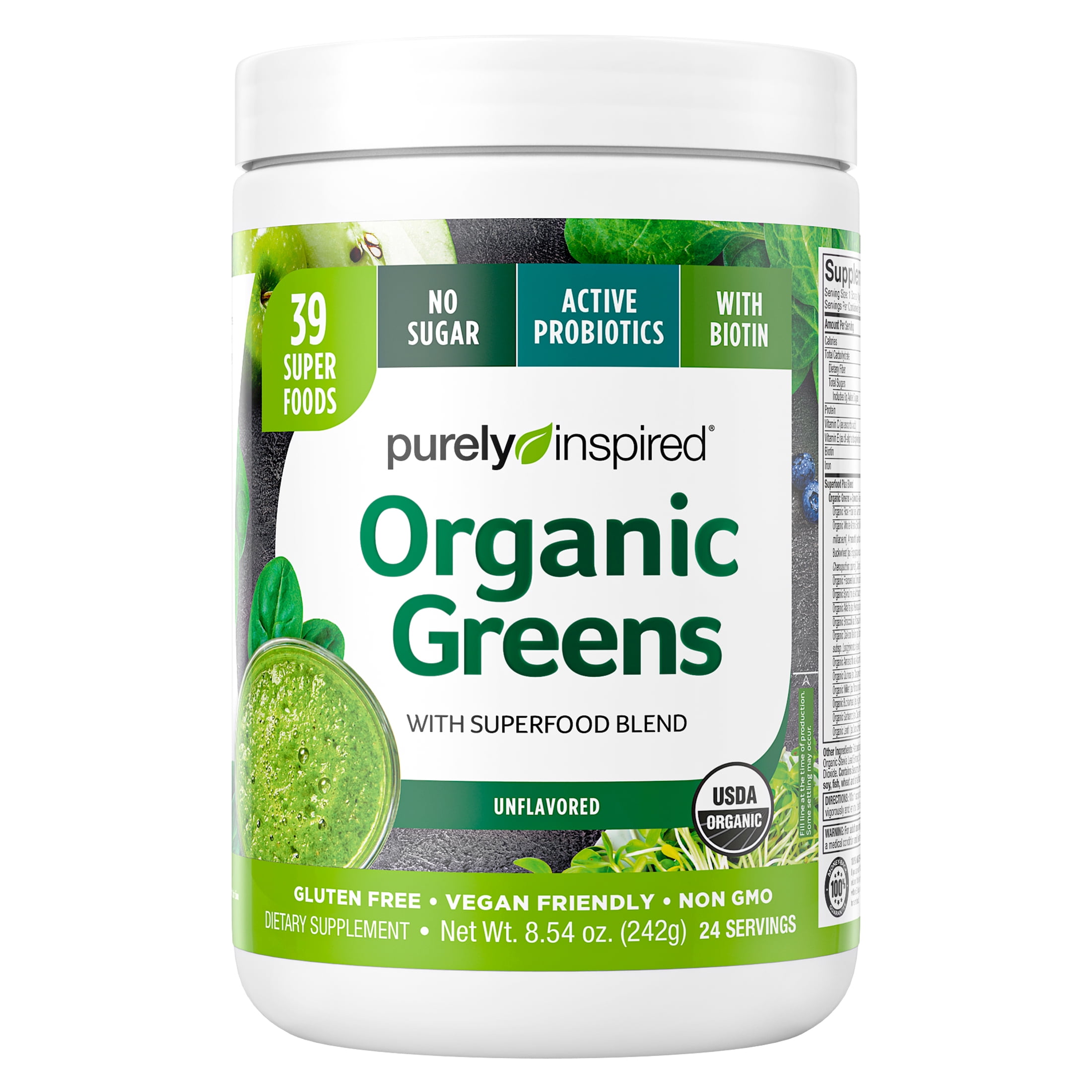 Organic Greens Superfood Powder Blend, 8.57 oz, 24 Servings