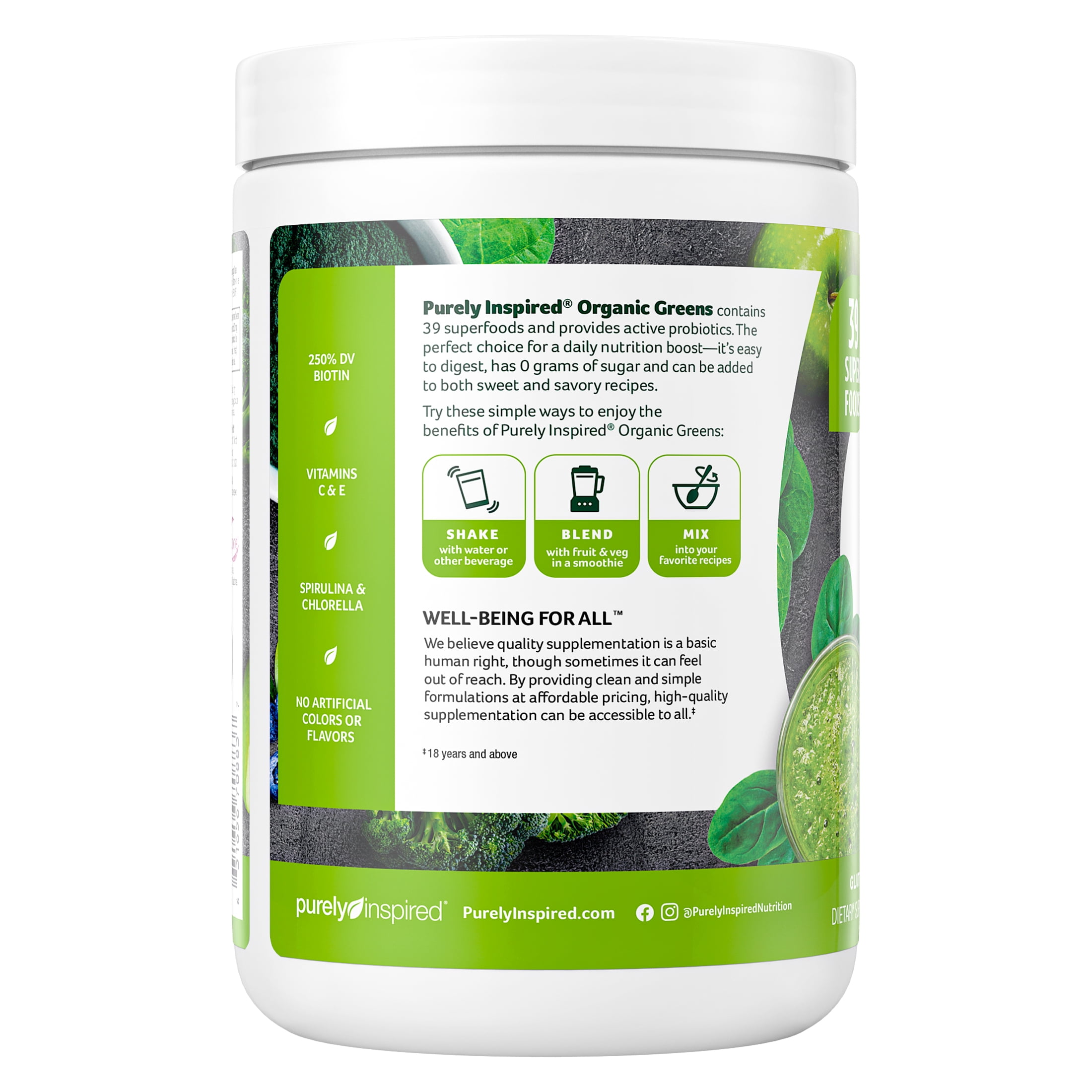 Organic Greens Superfood Powder Blend, 8.57 oz, 24 Servings