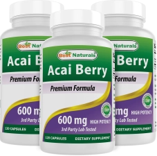 Best Naturals Acai Berry 600mg 120 Capsules Pack of 3