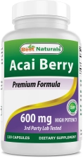 Best Naturals Premium Acai Berry Capsules 600mg - 120 Count