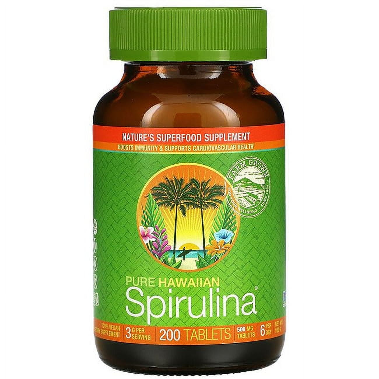 Hawaiian Spirulina Tablets 500mg - 200 Count