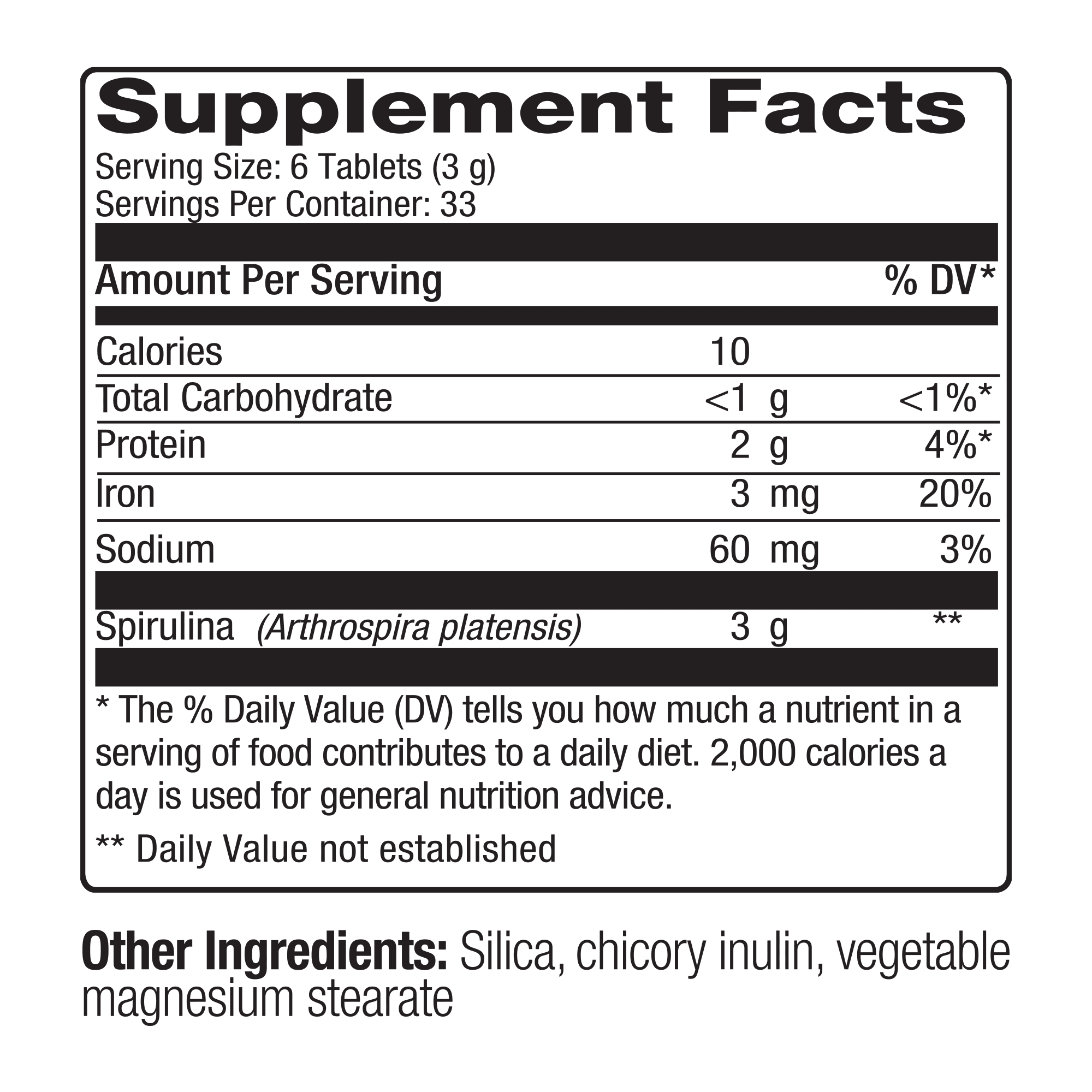 Hawaiian Spirulina Tablets 500mg - 200 Count