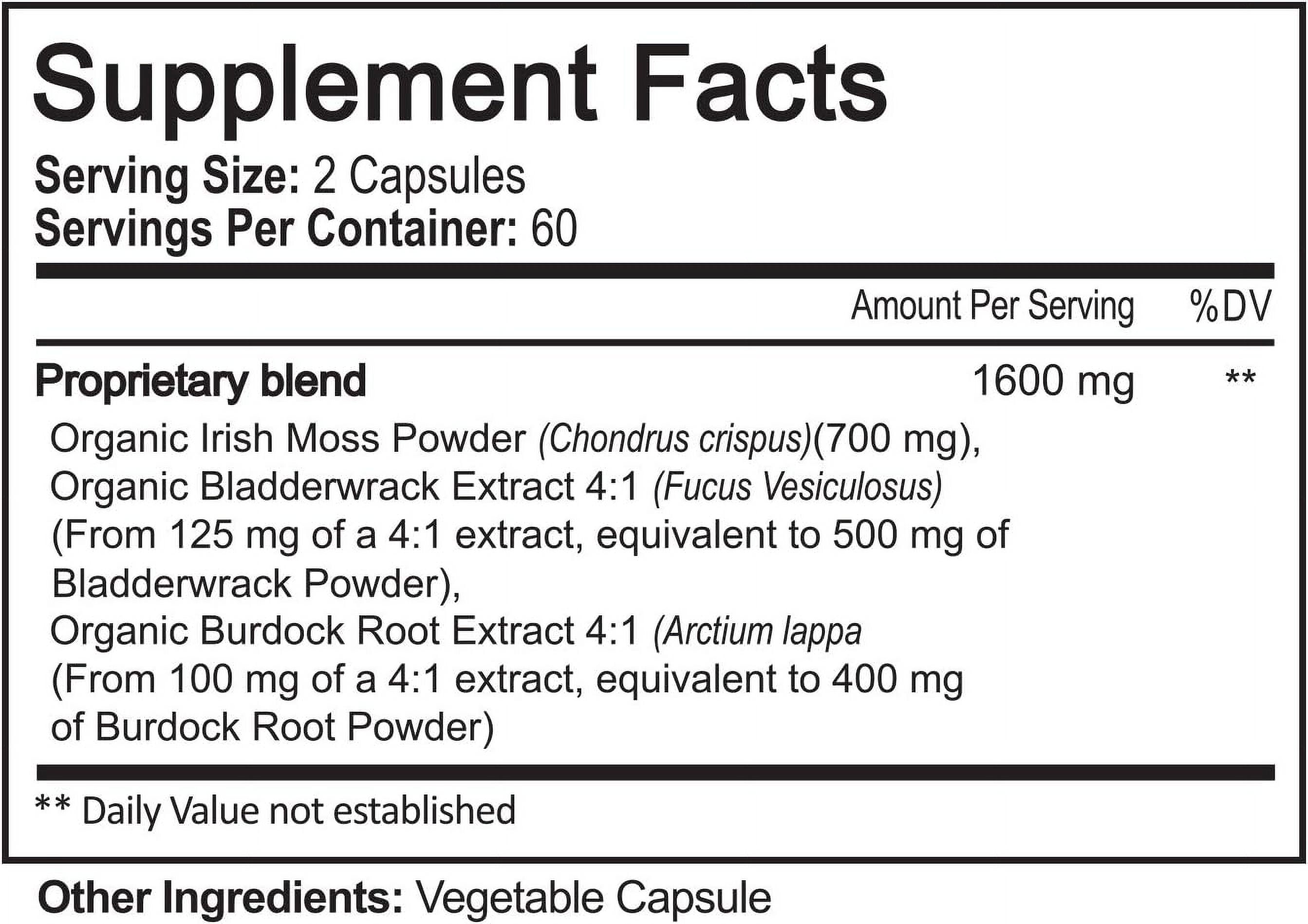 Sea Moss Capsules 1600mg - Immunity, Gut, Energy Boost - Superfood Supplement for Women and Men