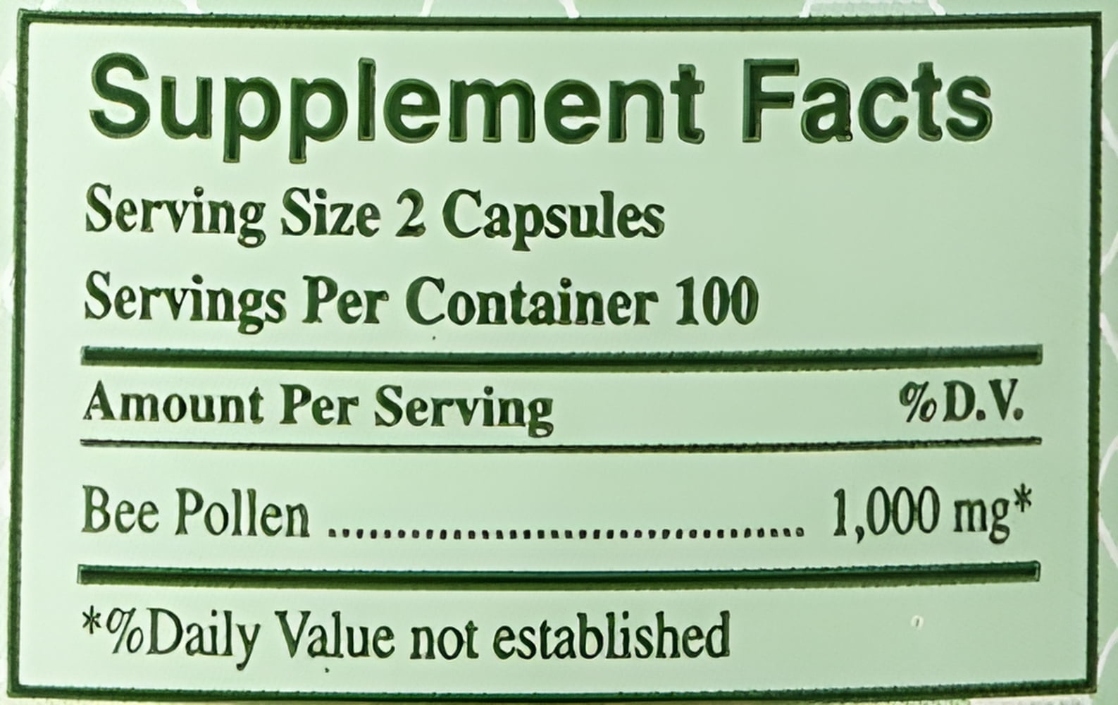 Bee Pollen Capsules - 500mg - 200 Count Organic