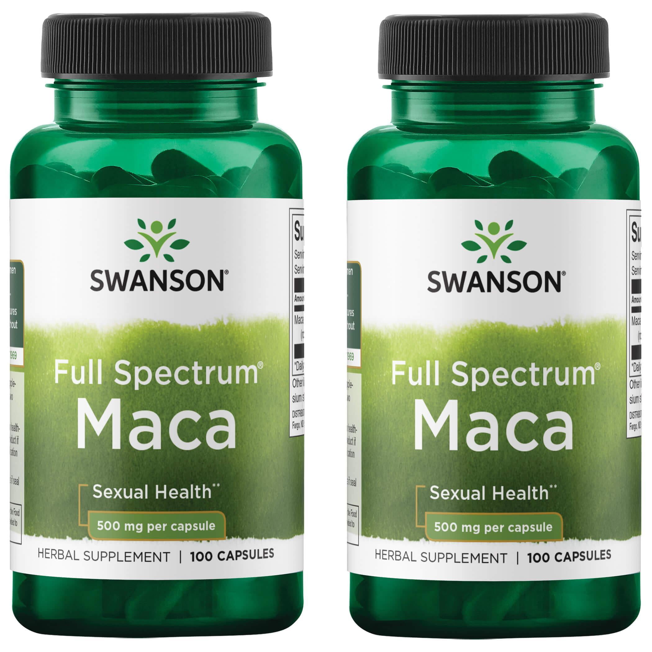 Swanson Full Spectrum Maca 500mg Vegan Capsules 2-Pack