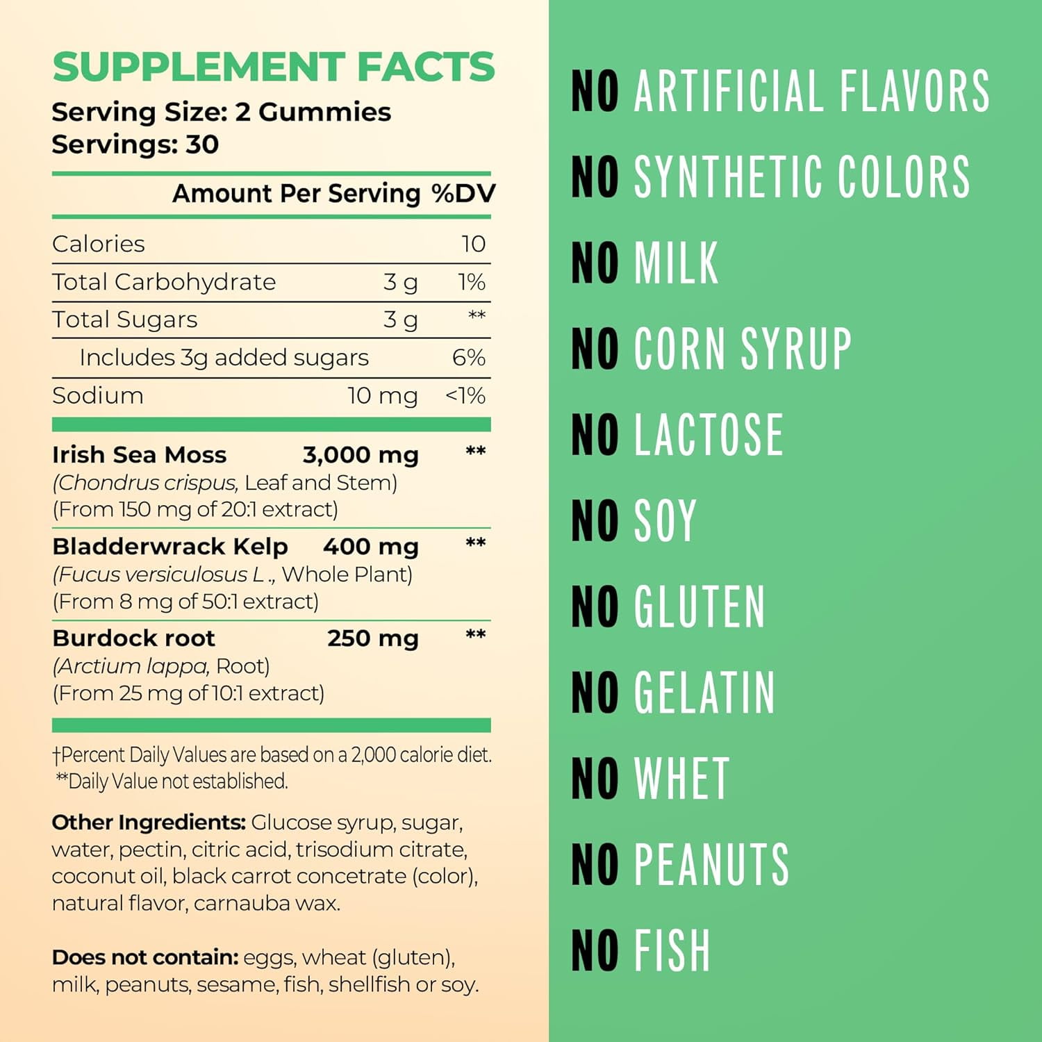 TrueSeaMoss Gummies with Burdock & Bladderwrack, 60ct Organic