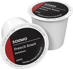 Solimo Dark Roast Coffee Pods, French Roast, 100 Count, Compatible with Keurig 2.0