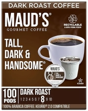Maud's Dark Roast Coffee Pods - 100% Arabica, Compatible with Keurig K Cups