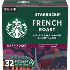 Starbucks French Roast Dark Roast K-Cup Coffee Pods, 100% Arabica, 32 Pods