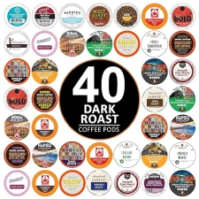 Perfect Samplers Dark Roast Coffee Pod Variety Pack for Keurig K Cups Coffee Makers - Bold 40 Count