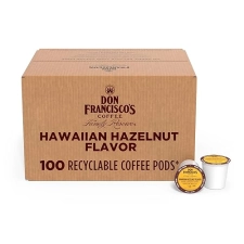 F.Gavina&Sons Inc. Don Francisco's Hawaiian Hazelnut Medium Roast Coffee - 100 K-Cup Pods, Rich Nutty Flavor