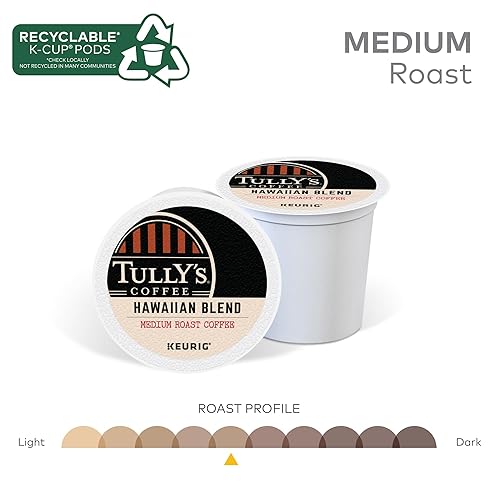 Tully's Coffee Hawaiian Blend K-Cup Pods, Medium Roast, 60 Count