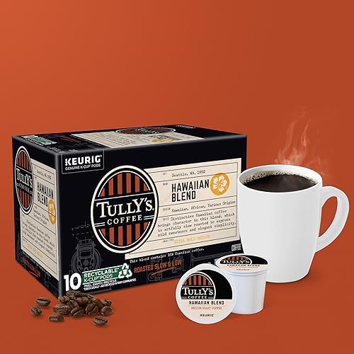 Tully's Coffee Hawaiian Blend K-Cup Pods, Medium Roast, 60 Count