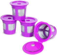 Reusable K Cup Coffee Filters for Keurig - Refillable Pods with Mesh Strainer, 4-Pack