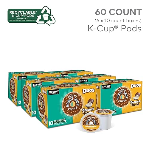 Dous Coffee Coconut Mocha Coffee K-Cup Pods, Medium Roast, 60 Count
